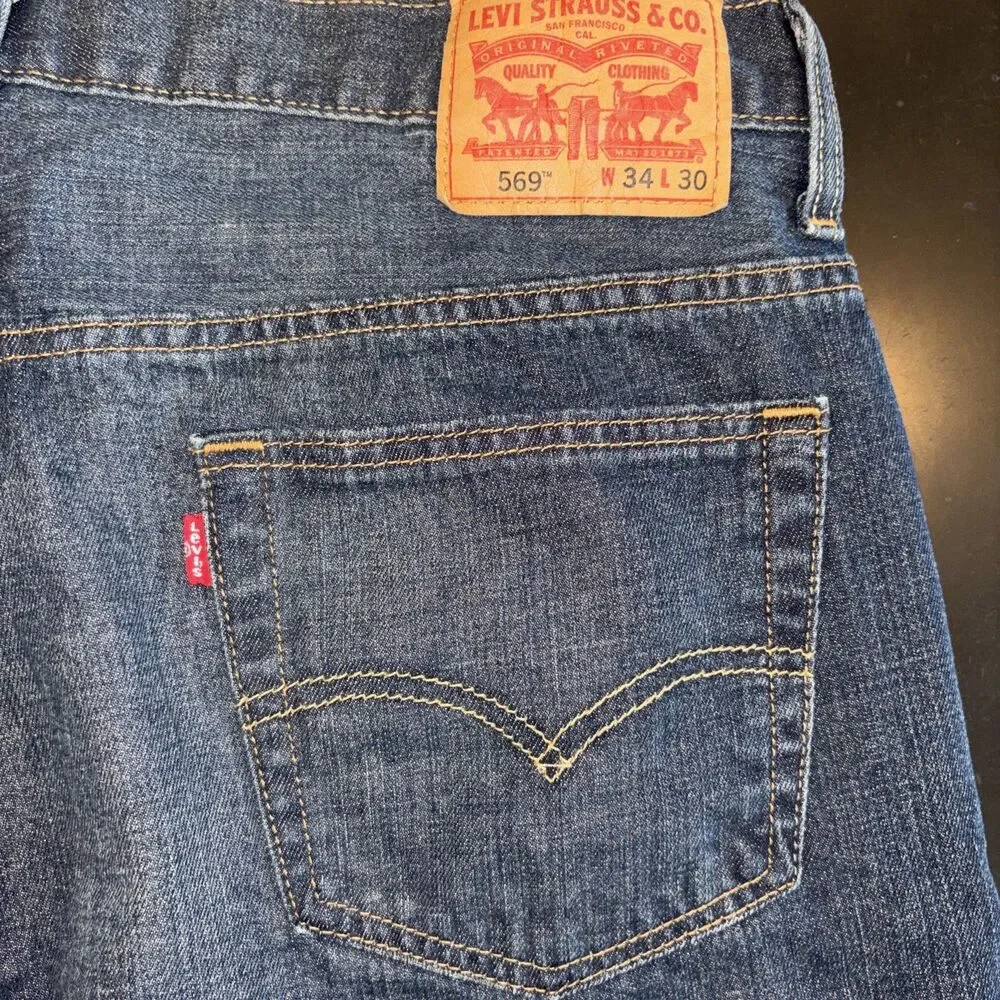 LEVI'S 569 JEANS Loose Straight Blue Y2K Skater VintageStyle Streetwear Relaxed